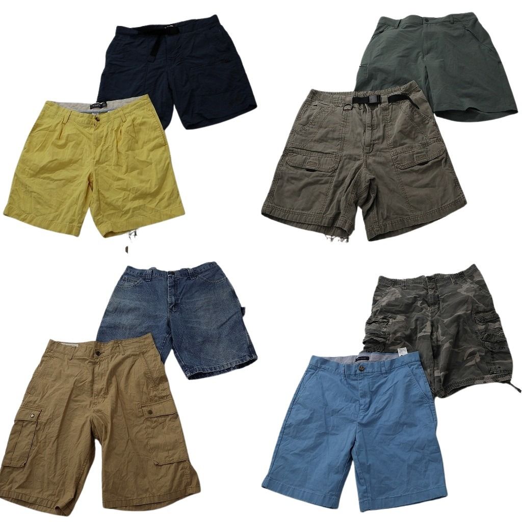 古着卸 まとめ売り ブランドMIX ショートパンツ 8枚セット ( メンズ 34 ) ノースフェイス コロンビア リーバイス トミー 中古 古着 NF1180