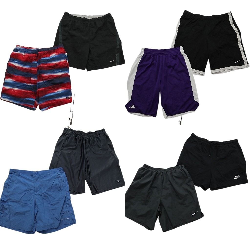 古着卸 まとめ売り ブランドMIX ショートパンツ 8枚セット ( メンズ L ) コロンビア ナイキ チャンピオン アディダス 中古 古着 NF1188