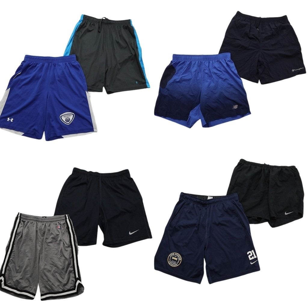 古着卸 まとめ売り ブランドMIX ショートパンツ 8枚セット ( メンズ L ) チャンピオン ナイキ ニューバランス 中古 古着 NF1189