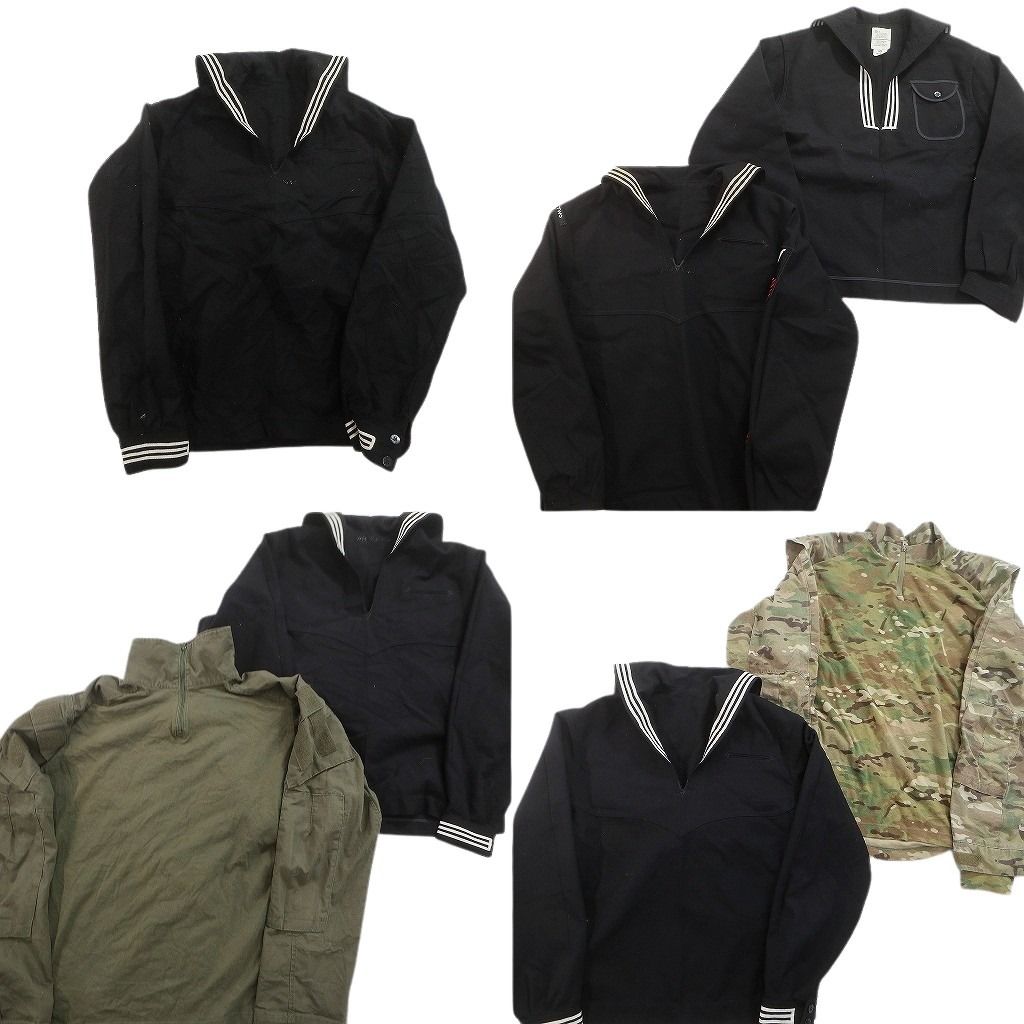 古着卸 まとめ USミリタリーMIX 7枚セット ( メンズ 2XL/3XL/42/44 ) セーラーカラーシャツ コンバットシャツ マルチカム 中古 古着 NF1201
