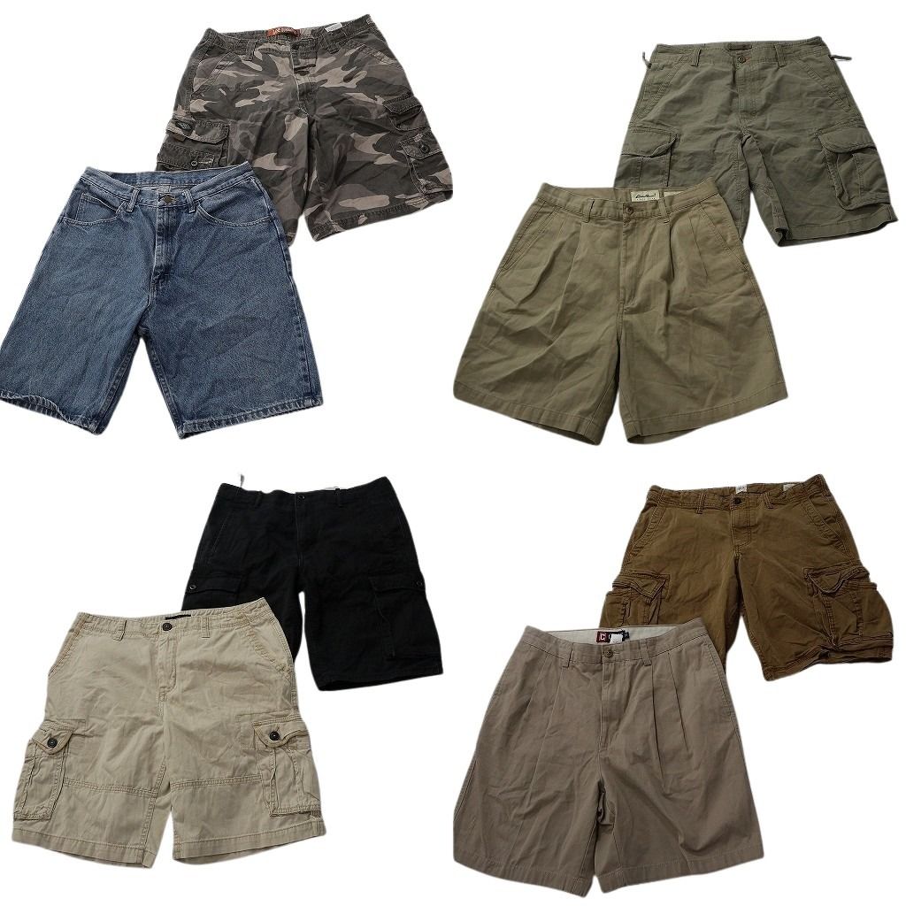 古着卸 まとめ ブランドMIX ショートパンツ 8枚セット ( メンズ 33 ) GAP リーバイス エルエルビーン エディーバウアー 中古 古着 NF1224