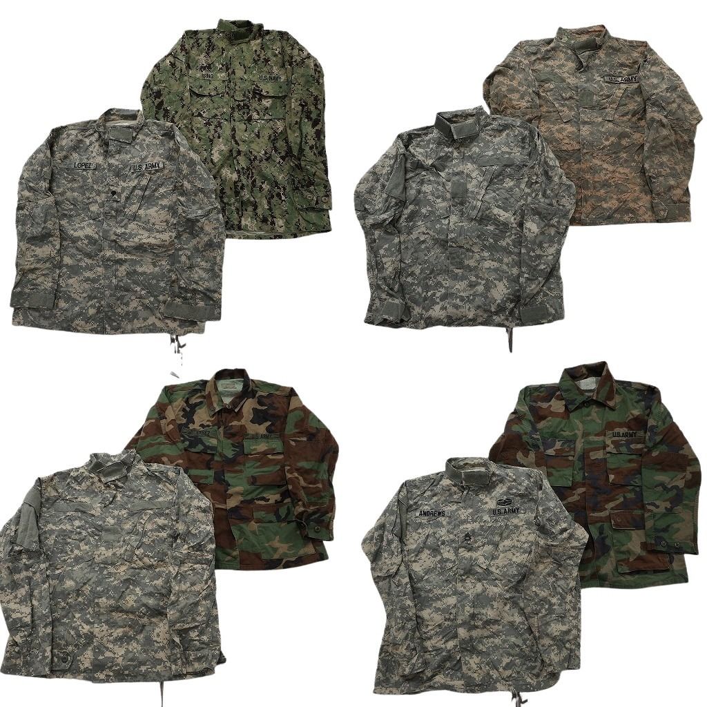 古着卸 まとめ売り ミリタリー フィールドジャケット 8枚セット ( メンズ M ) デジカモ ウッドランド ARMY 中古 古着 NF1243