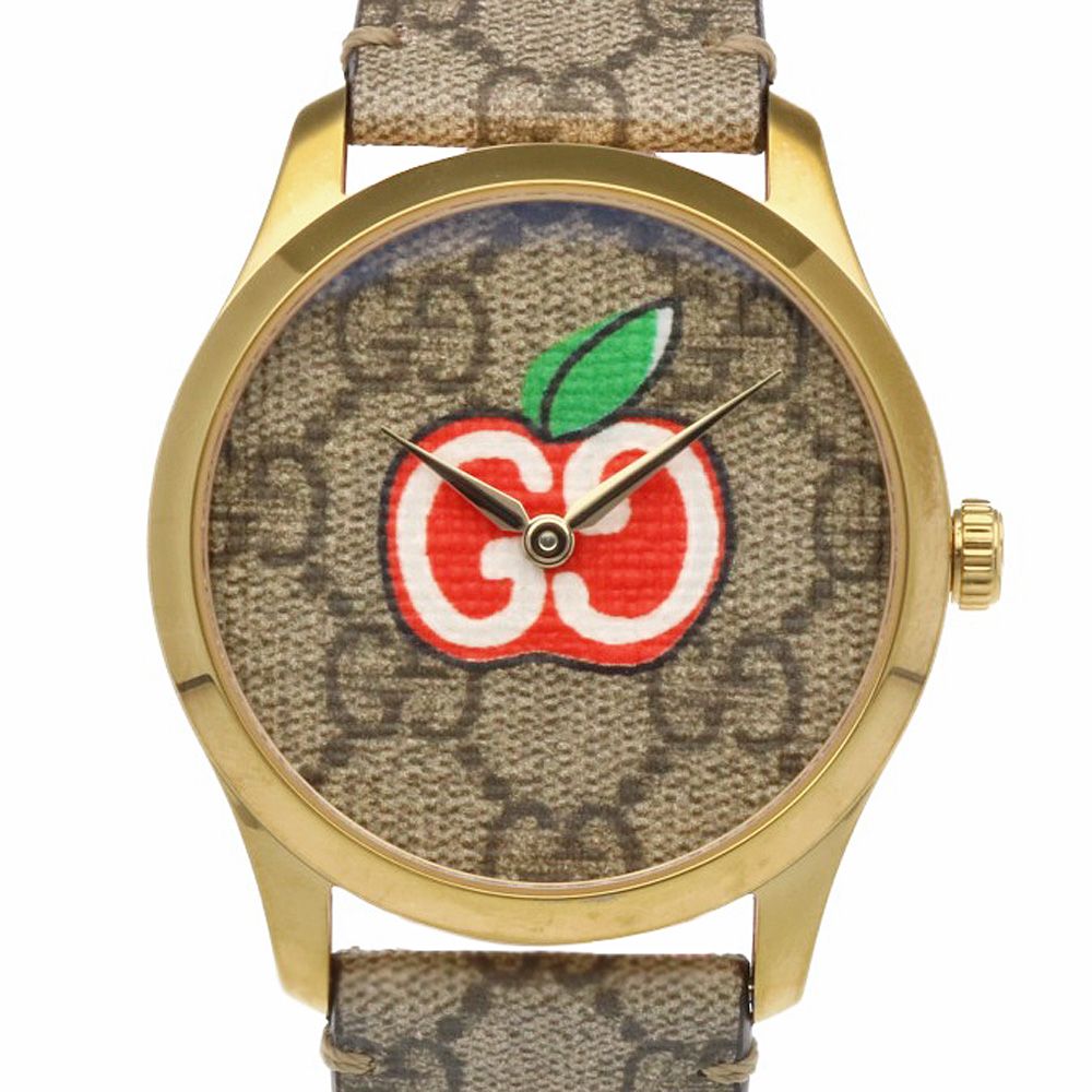 グッチ Gタイムレス GGアップル 腕時計 時計 GP 126.4 クオーツ ユニセックス 1年保証 GUCCI 中古 グッチ