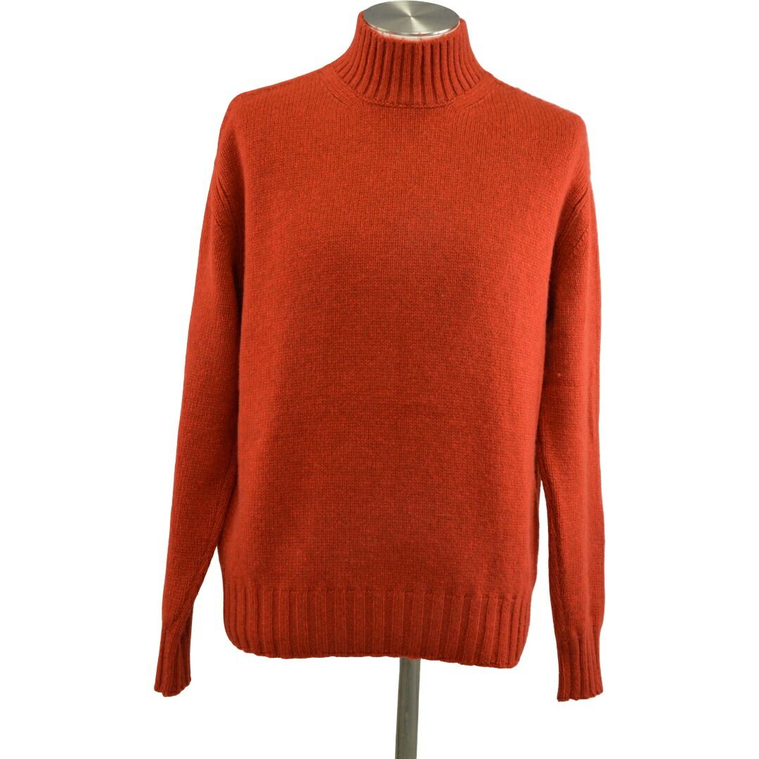ロロピアーナ Loro Piana タートルニット セーター 長袖 オレンジ カシミヤ 100% 品番：FAM6136 メンズ F-L8744