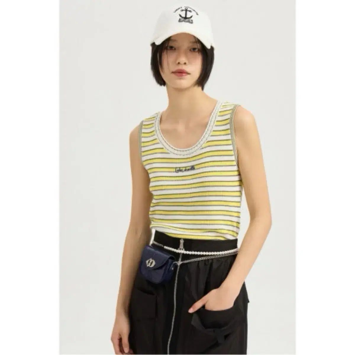 (定価23万円 1回着用) LUCKY CHOUETTE ラッキーシュエトゥ ボーダー柄 ニット スリーブレス
