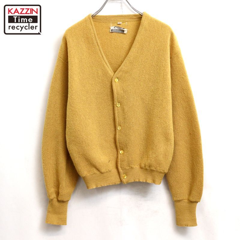 70s vintage Glasgo モヘア ニットカーディガン メンズ 表記Mサイズ