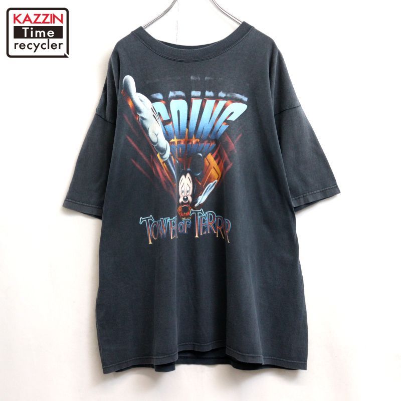 90s vintage Disney ミッキーマウス Mickey Mouse タワーオブテラー TOWER OF TERROR 半袖Ｔシャツ メンズ XL~サイズ相当 ビッグサイズ オーバーサイズ