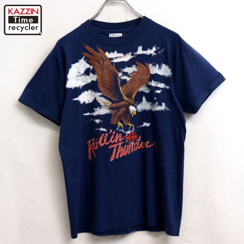 80s USA製 vintage HARLEY DAVIDSON Hanes 半袖Ｔシャツ メンズ 表記Mサイズ