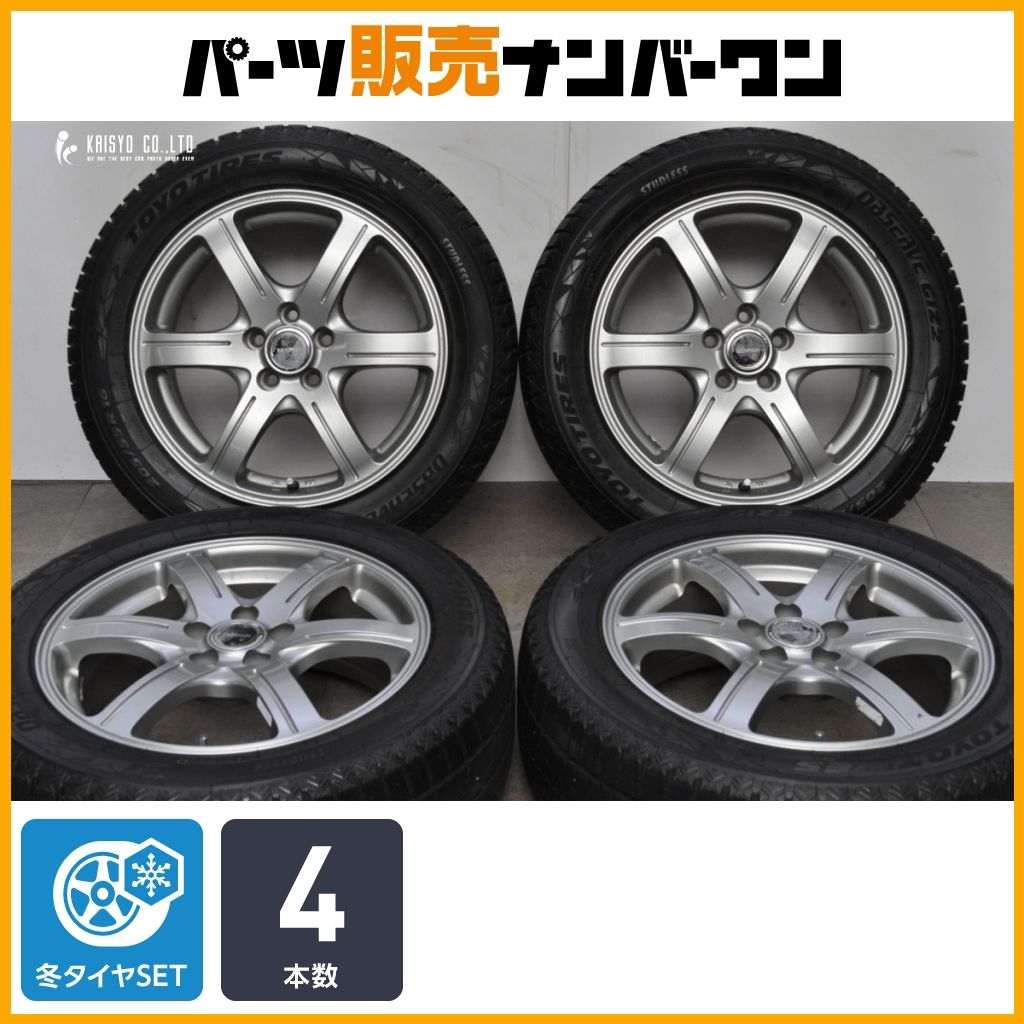 【スタッドレス】バルミナ 16in 6.5J+46 PCD100 トーヨー オブザーブ GIZ2 205/55R16 プリウス カローラツーリング インプレッサ レガシィ