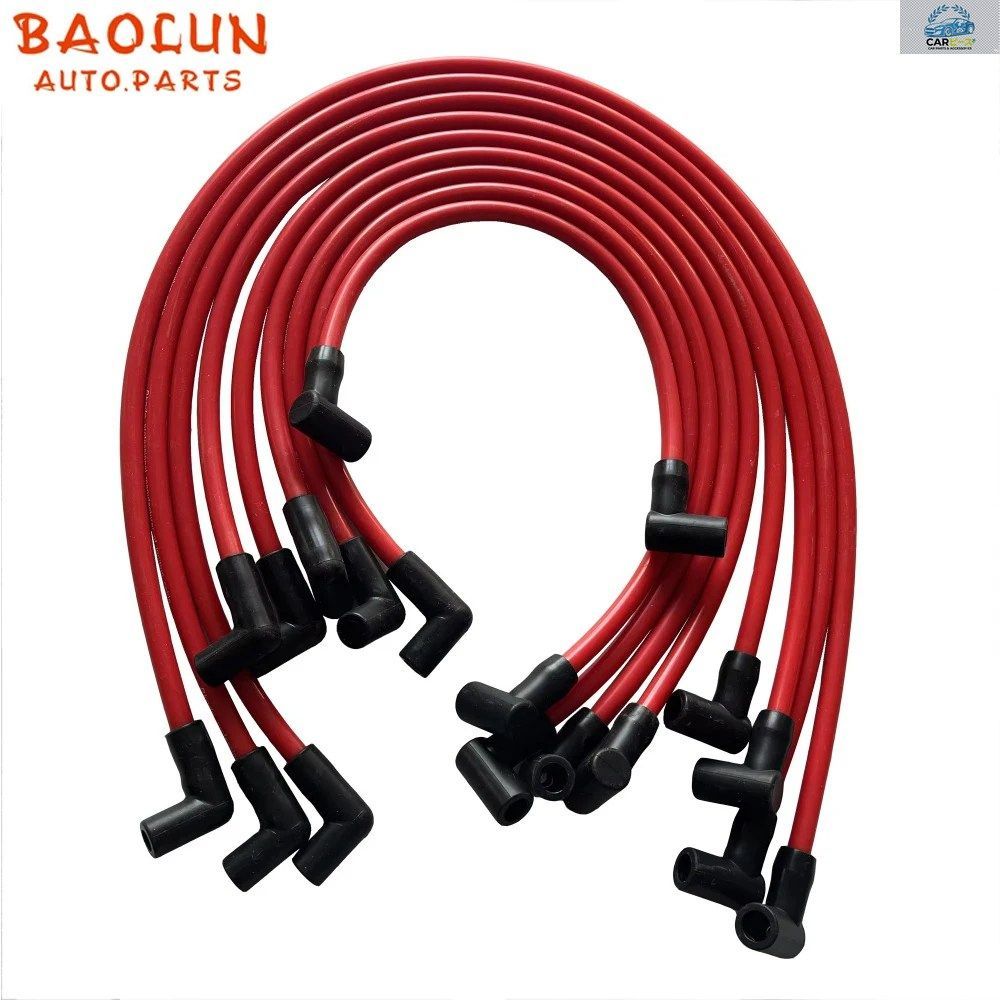 BAOLUN 10.5 MM ワイヤー 9 ピース スパークプラグワイヤーセット 高性能 HEI SBC BBC 350 383 454 電子制御用