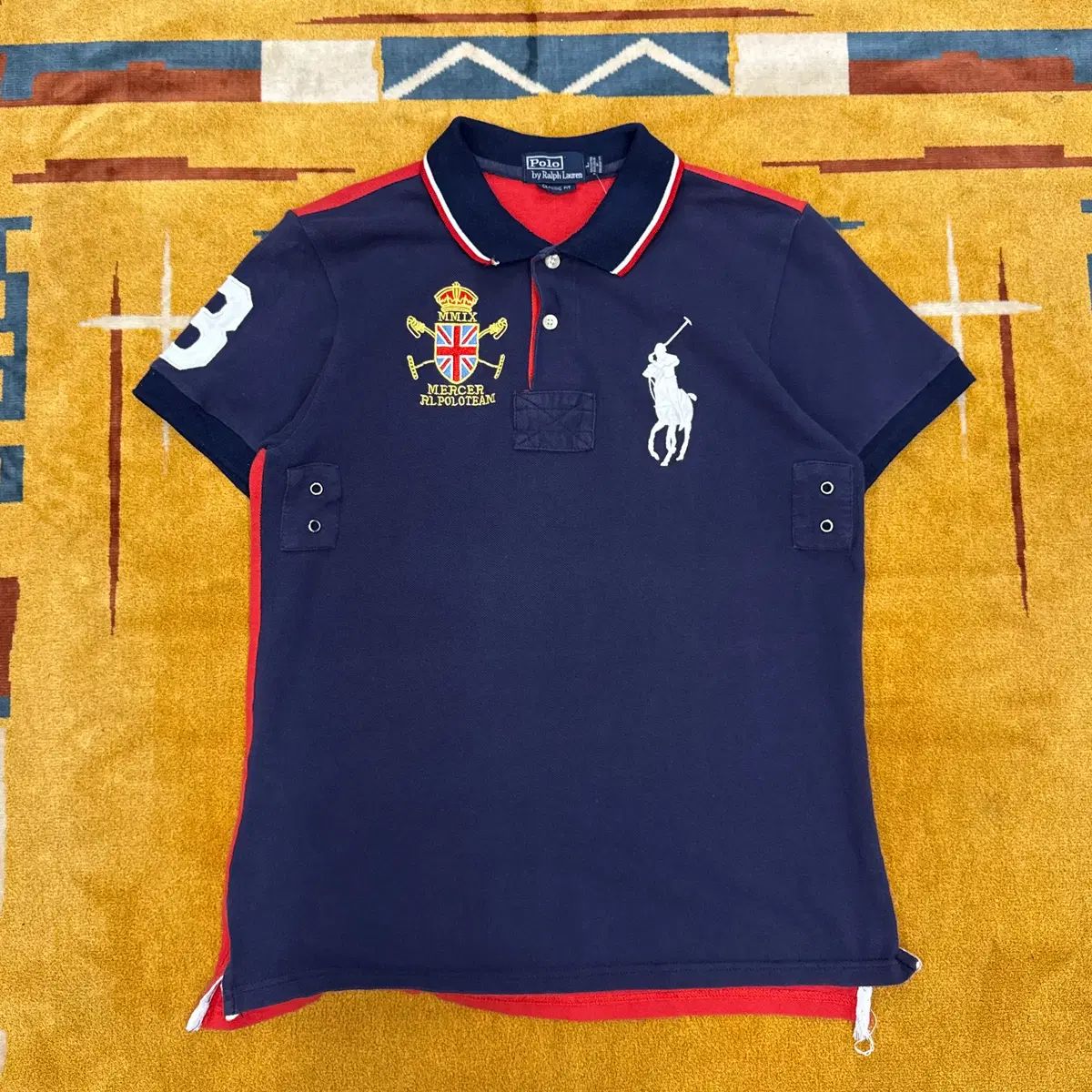 POLO RALPH LAUREN ポロラルフローレン ビックポニー チーフ キーフ イギリス国旗 pk 半袖 カラーTシャツ N1541