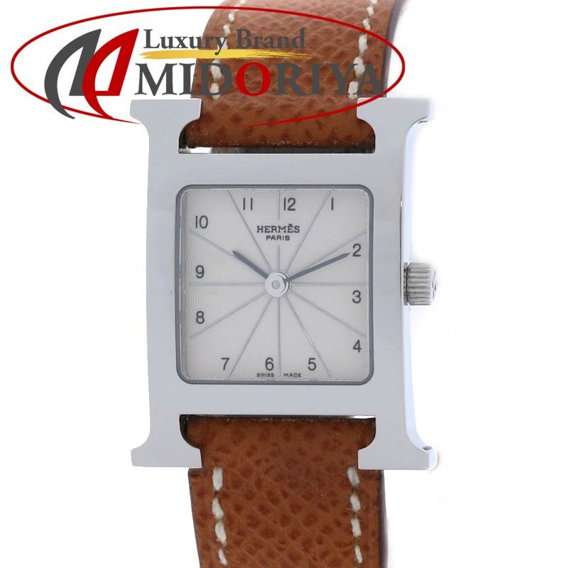 HERMES エルメス Hウォッチ HH1.210.260/UGO 【電池交換済】【中古】腕時計 レディース ステンレススチールxエプソン /40435