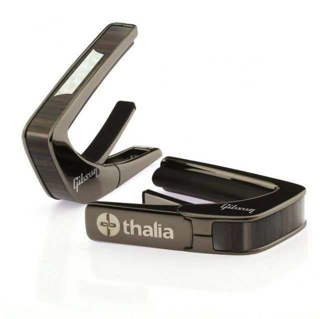 タリア カポ ギブソン ライセンスド・モデル Thalia Capos カポタスト / Gibson TRAPEZOID Indian Rosewood Black Chrome ギター 10/12インチフレットパッド付属