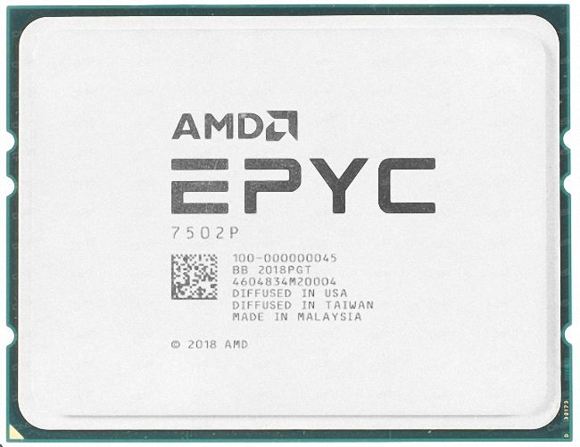 AMD EPYC 7502P 32C 64T 2.5GHz to 3.35GHz Socket SP3 Rome 7NM 128MB 180W Aug 2019