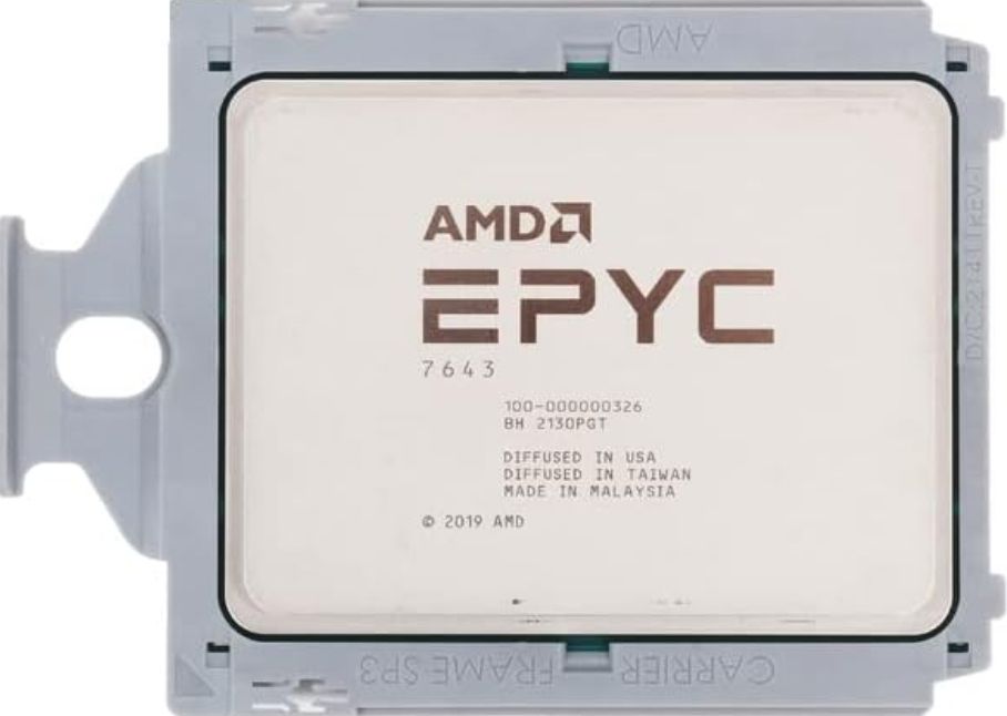 AMD EPYC 7643 48C 96T 2.3GHz to 3.6GHz Socket SP3 Milan 7NM 256MB 225W Mar 2021