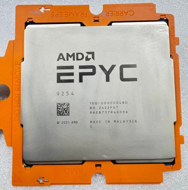 AMD EPYC 9254 24C 48T 2.9GHz to 4.15GHz Socket SP5 Genoa 5NM 128MB 200W Nov 2022