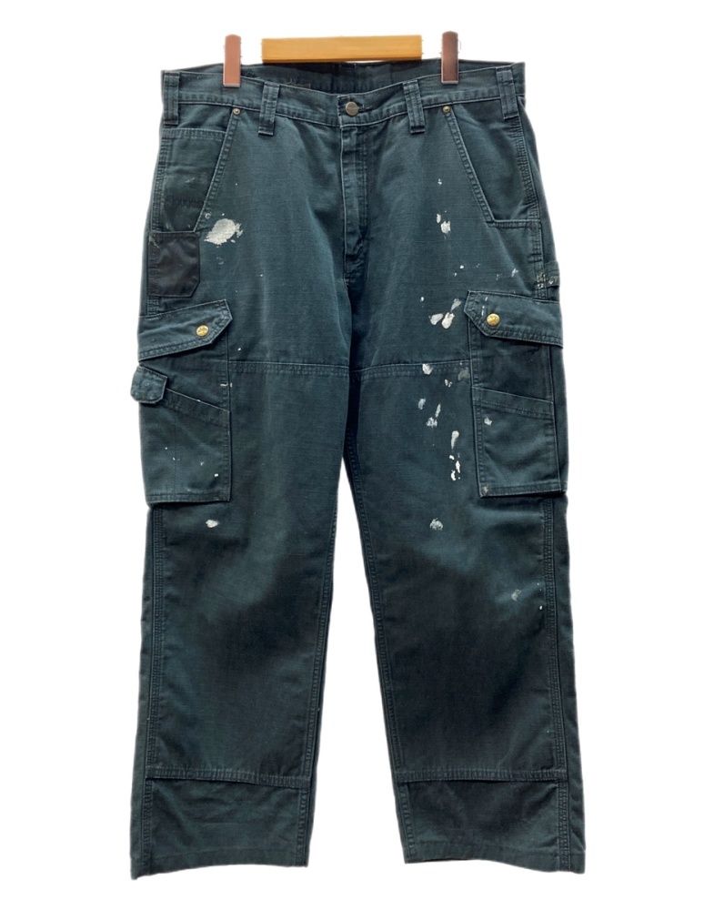 カーハート Carhartt Cotton Ripstop Double Knee Cargo Pants コットン リップストップ ダブルニー カーゴ パンツ ジップフライ ワーク 黒 ロゴ デニム ブラック サイズ36×34 104MB-591