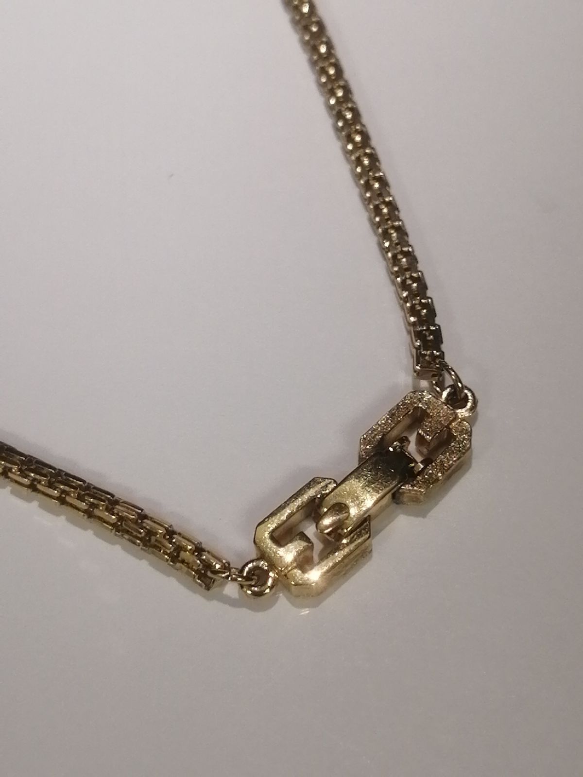 松4461 【美品】GIVENCHY ヴィンテージ ネックレス ボックスチェーン G