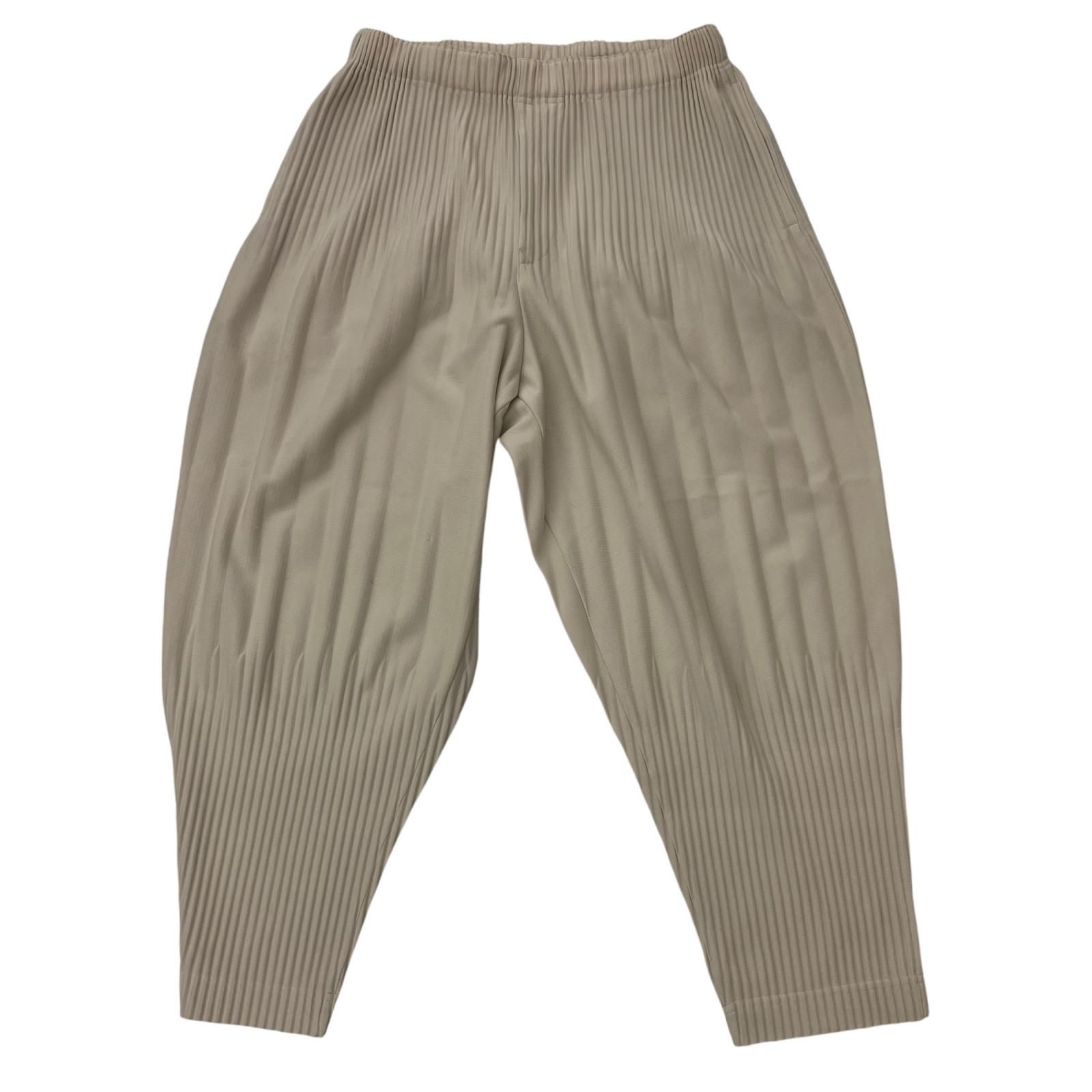 186005 現状品 HOMME PLISSE ISSEY MIYAKE オム プリッセ イッセイミヤケ HOMME PLISSE プリーツワイドパンツ ホワイト