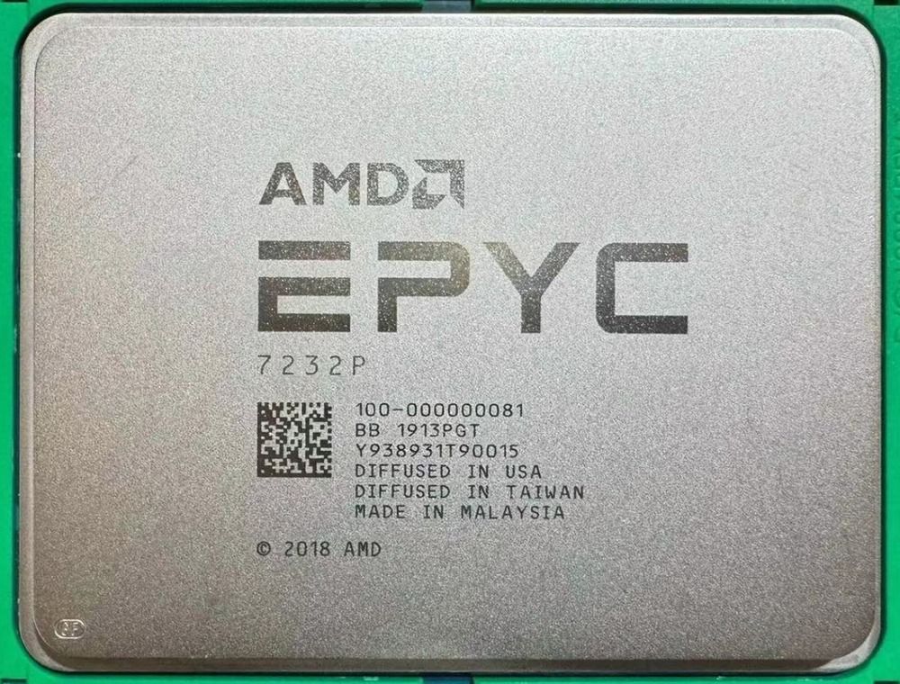 AMD EPYC 7232P 8C 16T 3.1GHz to 3.2GHz Socket SP3 Rome 7NM 16MB 120W Aug 2019