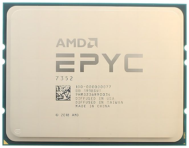 AMD EPYC 7352 24C 48T 2.3GHz to 3.2GHz Socket SP3 Rome 7NM 32MB 155W Aug 2019