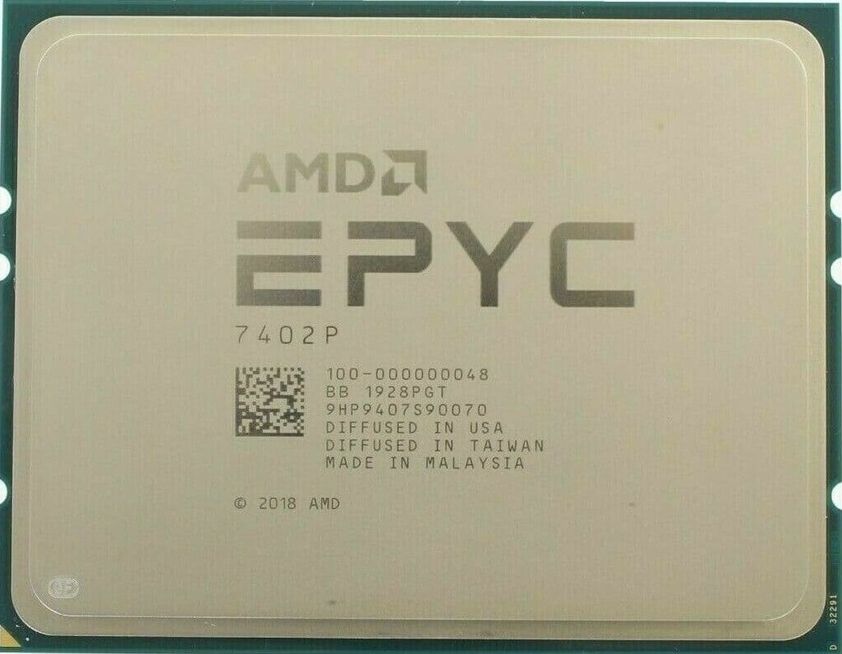 AMD EPYC 7402P 24C 48T 2.8GHz to 3.35GHz Socket SP3 Rome 7NM 128MB 180W Aug 2019