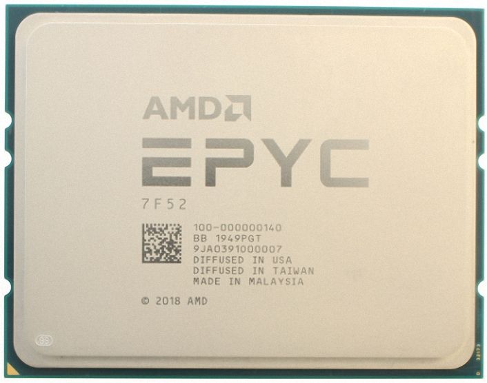 AMD EPYC 7F52 16C 32T 3.5GHz to 3.9GHz Socket SP3 Rome 7NM 256MB 240W Apr 2020