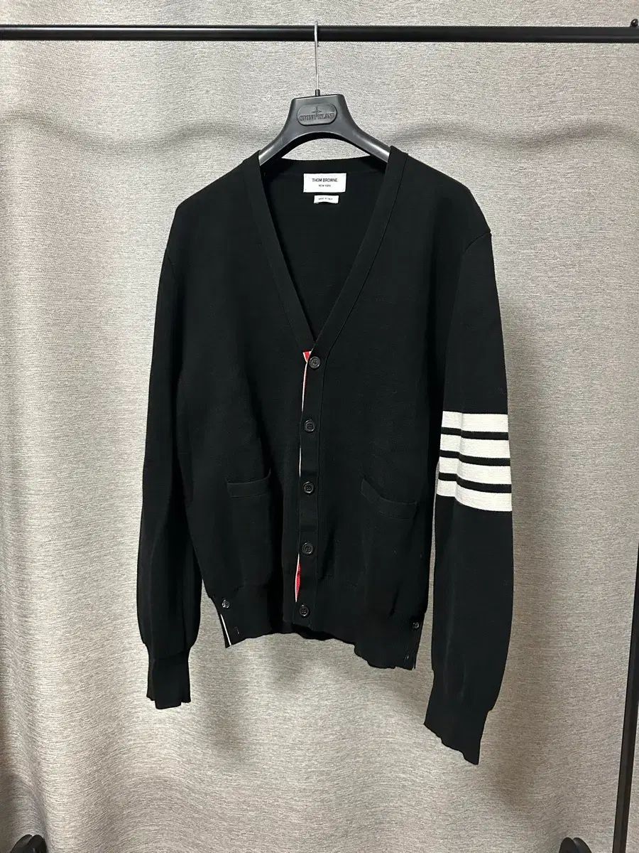 25S/S トム・ブラウン ミラノステッチ 四本サイドライン カーディガン ブラック (4)