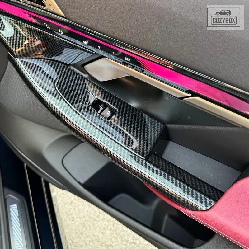 2 個 BMW 5 シリーズ G60 2024 2025 ABS カーボンインテリアカー アクセサリー Window