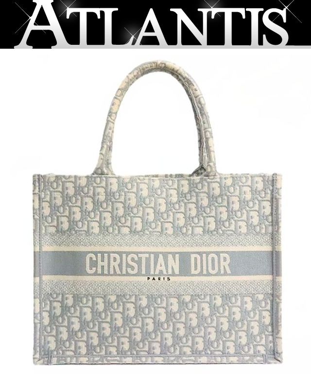 【広尾店】クリスチャンディオール Christian Dior トロッター ブックトート ミディアム ジャガード グレー 【19292】