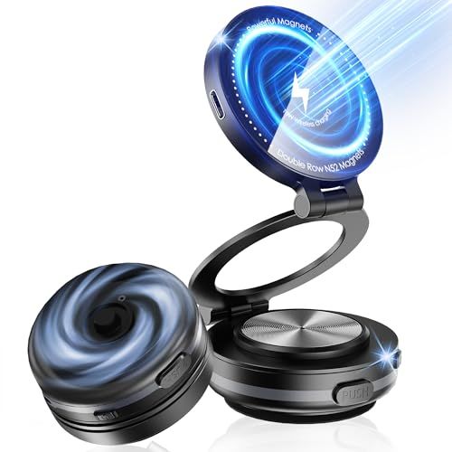 Fudia スマホホルダー 車 真空吸着式【電動真空吸着+15W急速ワイヤレス充電】MagSafe対応 スマホスタンド 強力磁石N52 静音設計 360 回転 折りたたみ 高級合金素材 iPhone17/16/15/Android対応 マグネ b9a17917