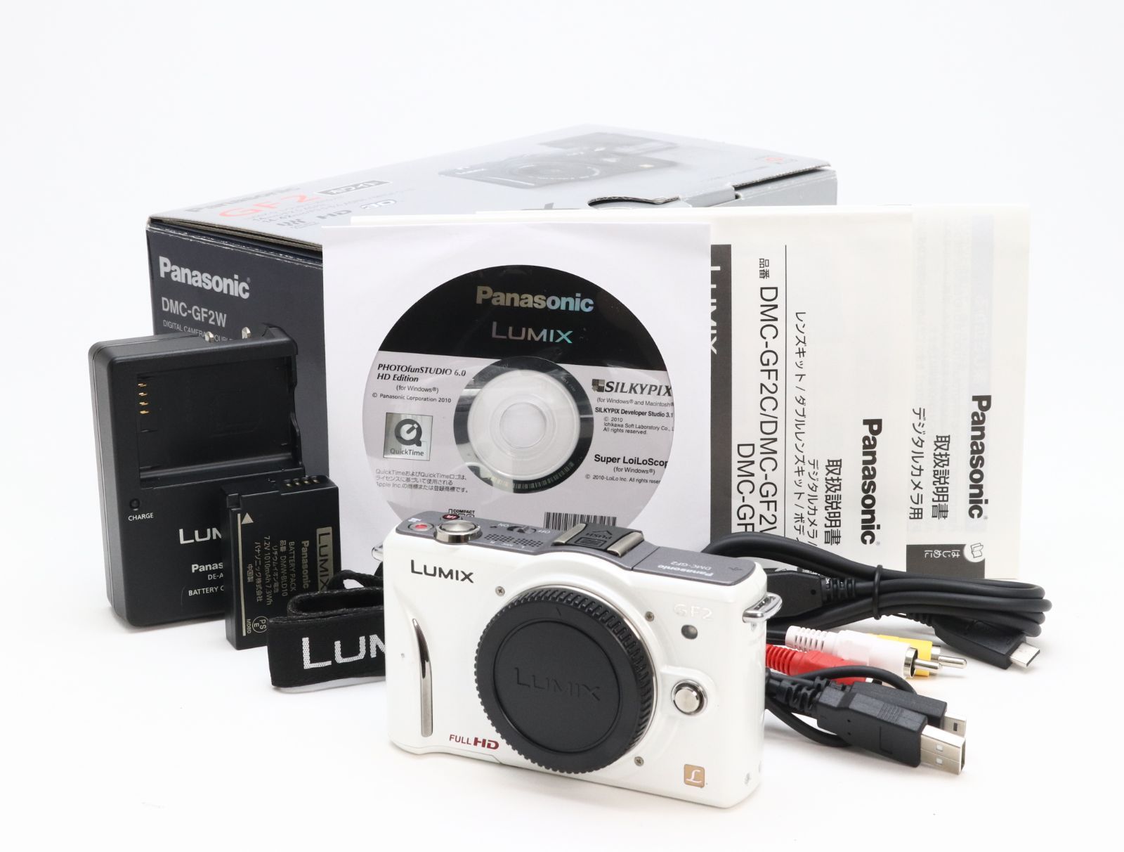 AB- (良品) Panasonic パナソニック LUMIX DMC-GF2 ボディ ホワイト シャッター数 3,603枚 初期不良返品対応 66-24