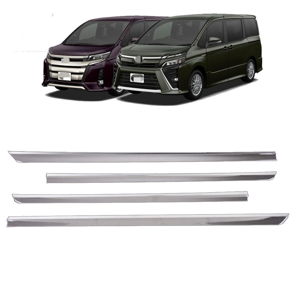 【送料無料】トヨタ ノア ヴォクシー 80型 Toyota Noah Voxy 80 専用 サイドドア プロテクター モール クロームメッキ ドレスアップ エッジガード 傷防止 高級感 スタイリッシュ 簡単装着 ABS製 1セット