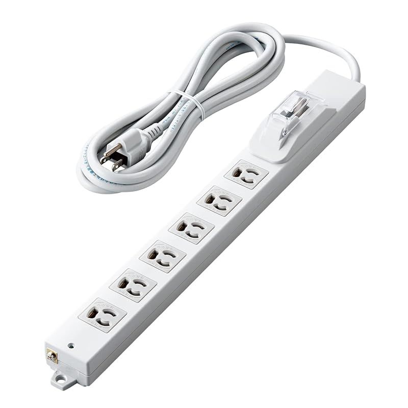 【新品】 エレコム 電源タップ 3m ロング型 3ピン 6個口 抜け止め 過電流ブレーカー RoHS指令準拠 法人向け ライトグレー T-H0730OCPR