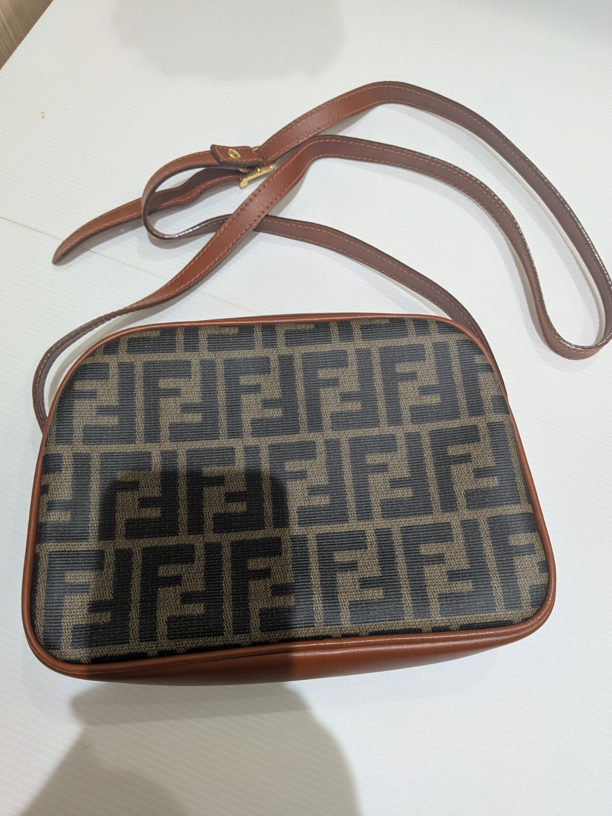 ☆FENDI フェンディ ズッカ柄 ショルダーバッグ PVC レザー ブラウン ヴィンテージ イタリア製 ☆FENDI フェンディ ズッカ柄 ショルダーバッグ PVC レザー ブラウン ヴィンテージ イタリア製
