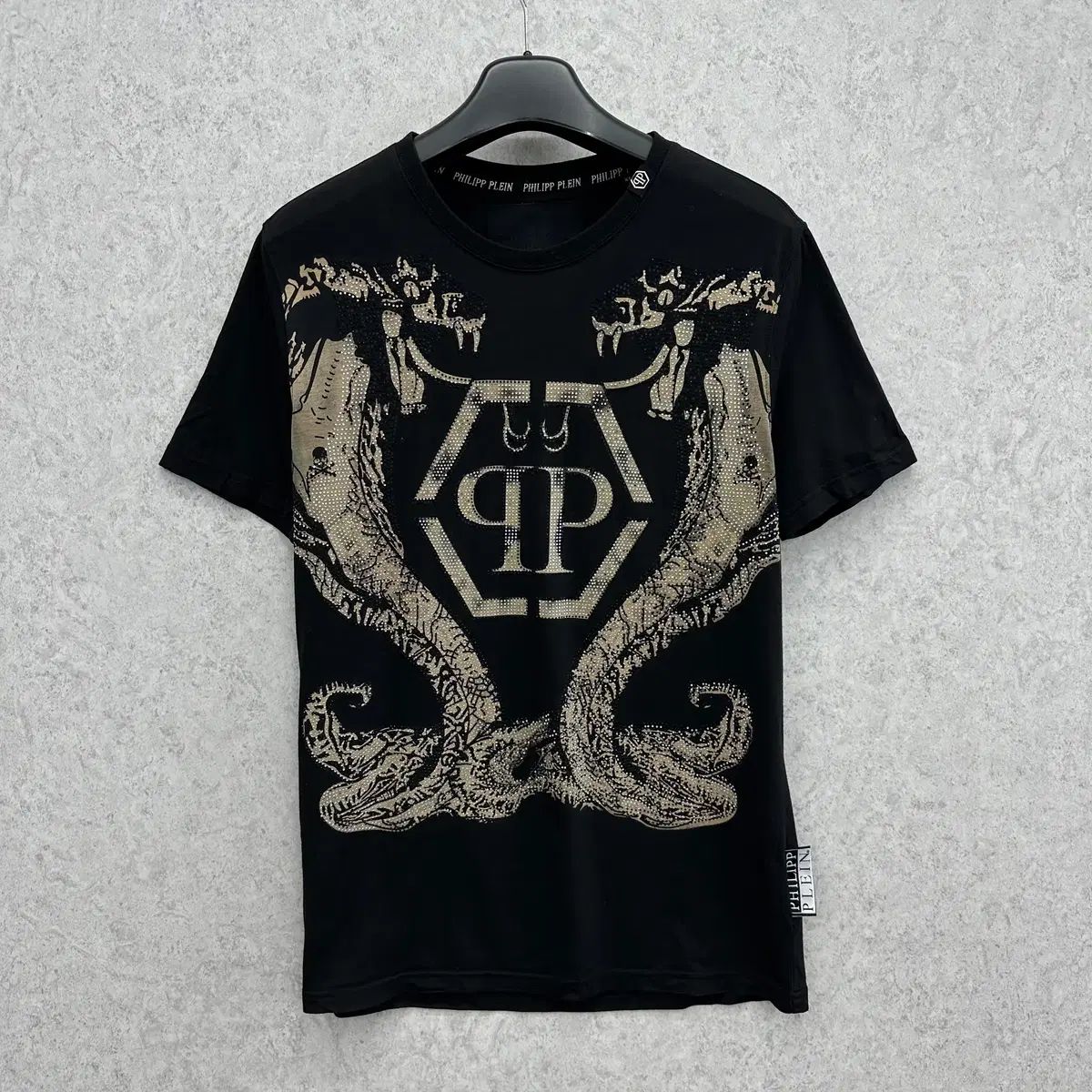 105 PHILIPP PLEIN(フィリッププレイン) メンズ ビーズ アナコンダ 半袖 Tシャツ