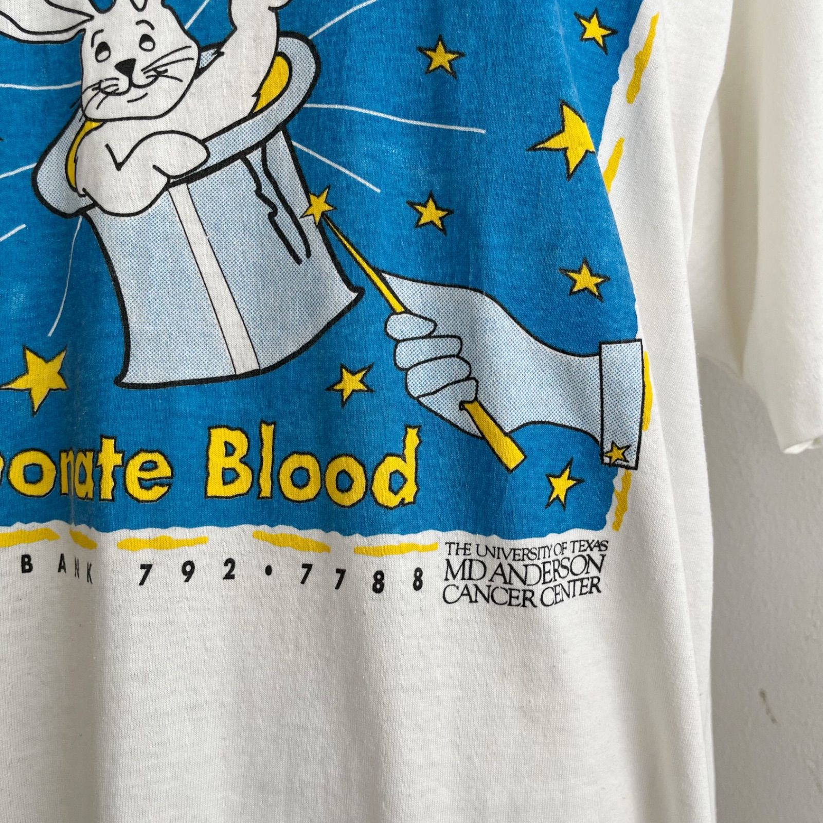 90s マジックラビット プリント 半袖Tシャツ USA製 シングルステッチ vintage ヴィンテージ ビンテージ アメリカ古着 USED メンズXLサイズ