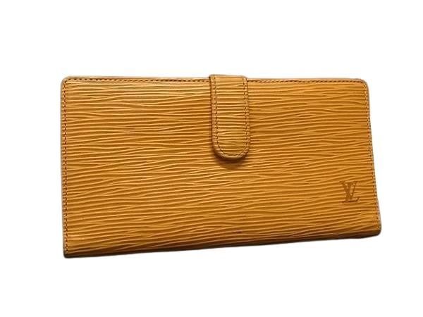 LOUIS VUITTON ルイヴィトン 長財布 エピ コンチネンタル ヴィエノワ M63259 タッシリイエロー系 レザー レディース がま口 二つ折り財布 ゴールド金具 美品