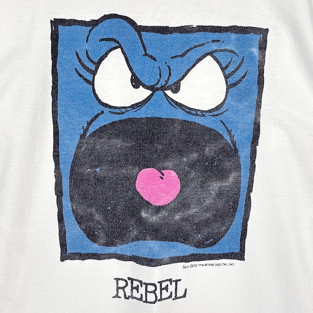 90s FACE OFFS REBEL USA製 ヴィンテージ Tシャツ ホワイト シングルステッチ フルーツオブザルーム サイズXL BZ0610