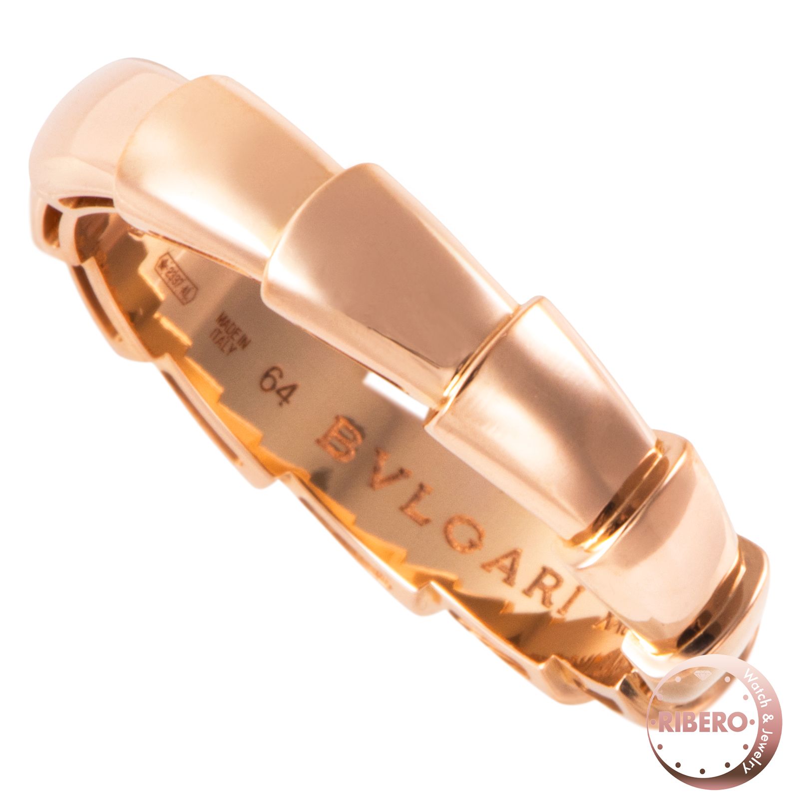 BVLGARI ブルガリ セルペンティ ヴァイパー リング 358774 指輪 24号 K18PG ピンク ゴールド【中古】