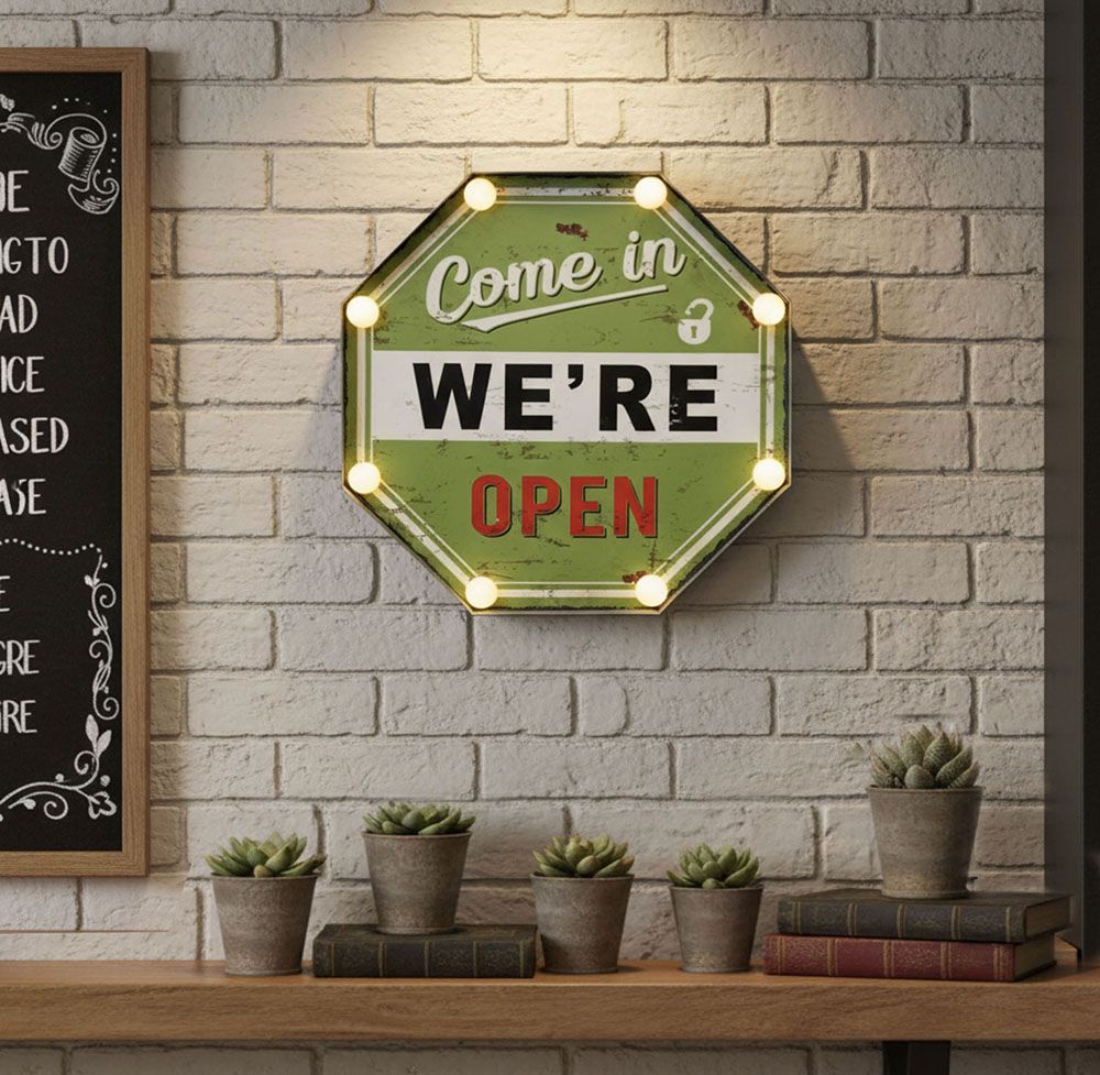 全国送料無料] アメリカンクラシック Came in WE'RE OPEN ウォール