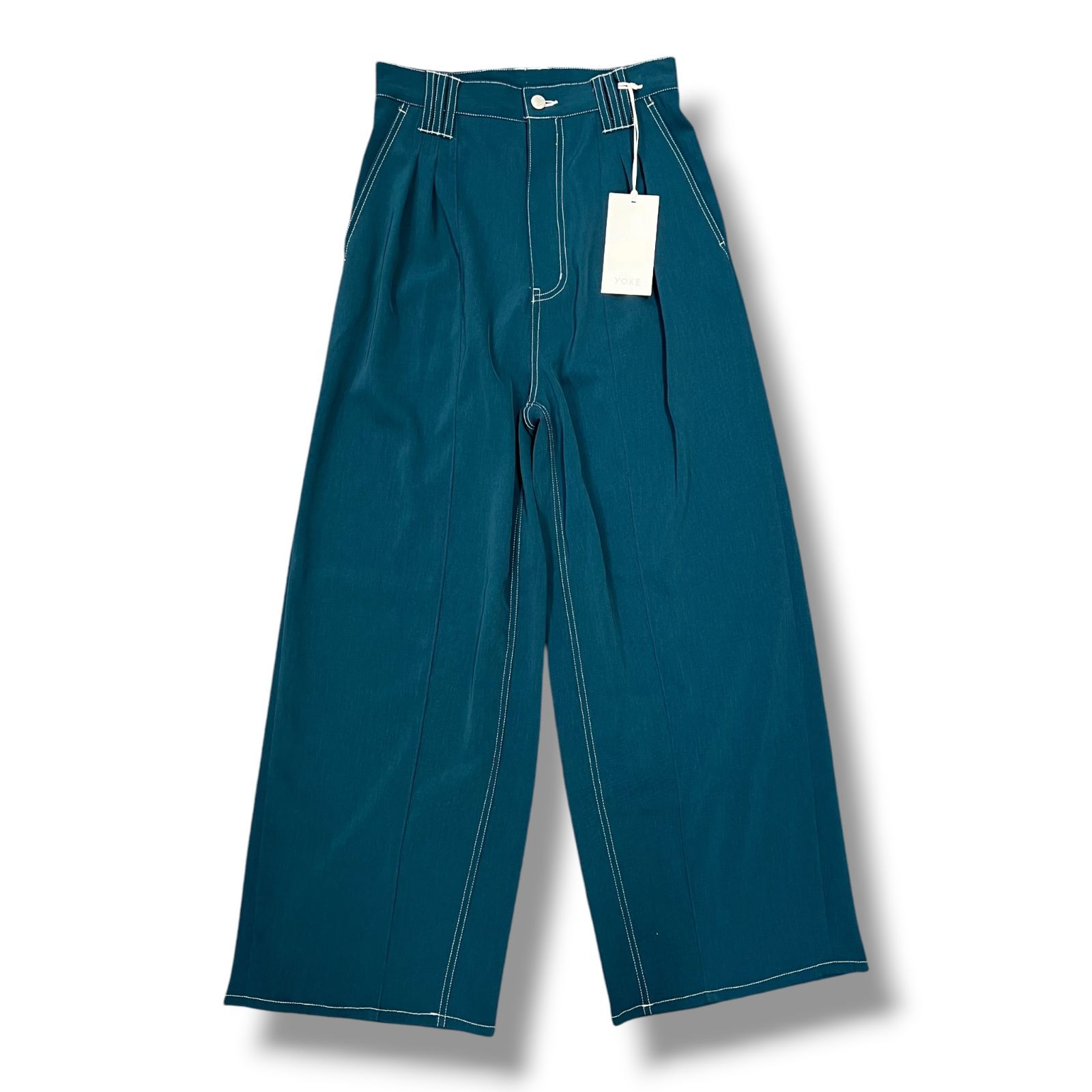 参考上代37,400円 未使用品 YOKE 25SS 3PLEATED WIDE-LEG TROUSERS 3プリーツワイドレッグトラウザーパンツ ヨーク YK25SS0908P ピーコック 1 1996A1