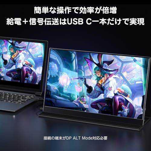 モバイルモニター 144Hz 高速応答 16.1インチ - モバイルディスプレイ FHD 1920x1080 16:9画像比 広色域 超軽量 超薄型 ポータブルモニター 非光沢 IPS液晶パネル ブルーライト機能 疲れ目軽減 スピーカー内蔵 1c641229