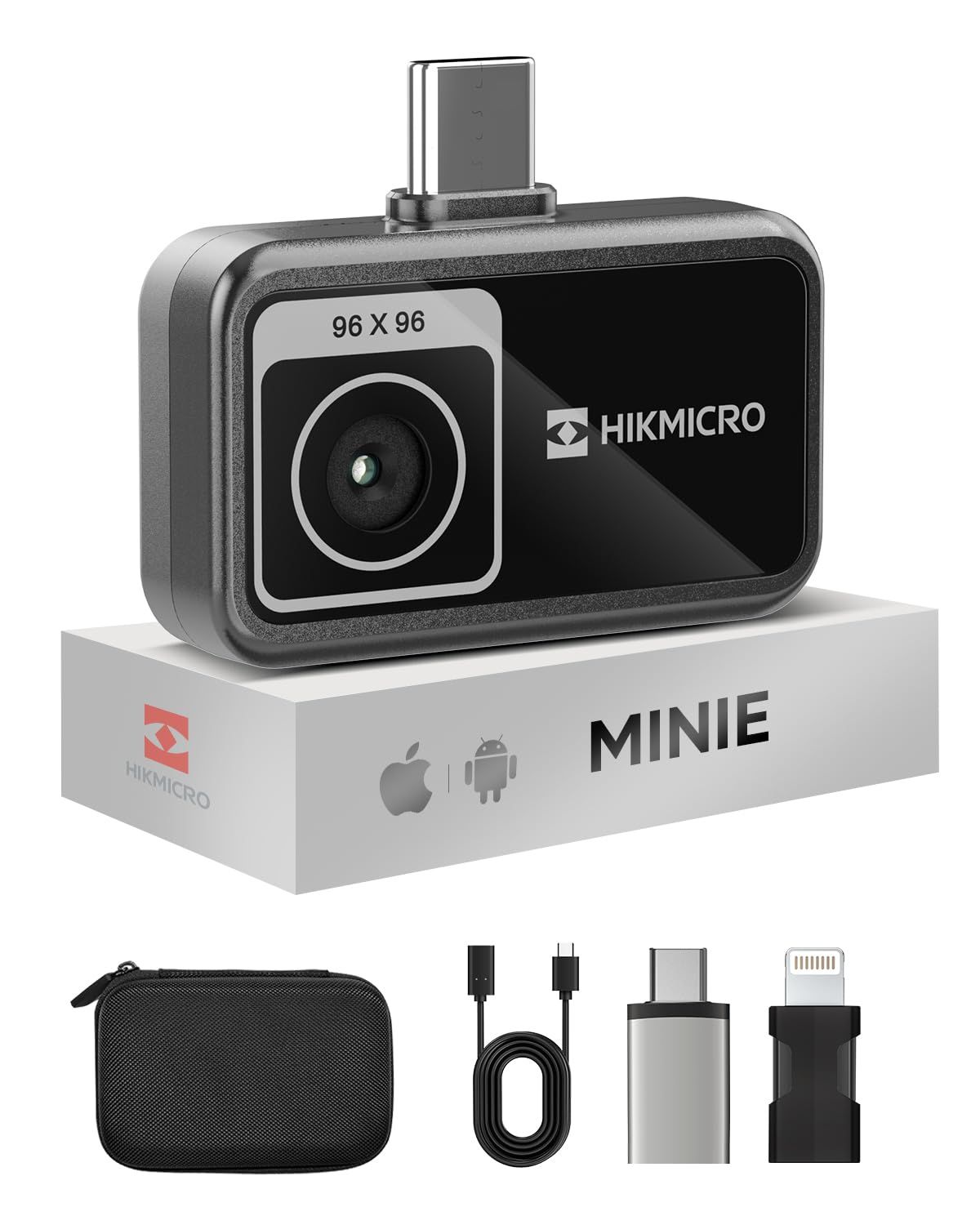 HIKMICRO MiniE サーモグラフィー サーマルカメラ 赤外線カメラ スマホ用- iOS/Android、192×192 SuperIR 画像強化、25Hzフレームレート、スマートフォン/タブレット用、-20°C~400°C測定温度範 7fce6632