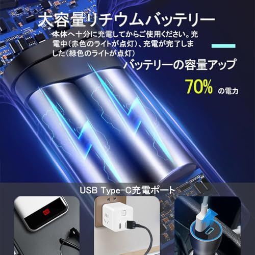 自転車 空気入れ 電動空気入れ バイク 車対応 仏/英/米式バルブ対応 最大圧力 150PSI 高速充填 自動停止 コードレス コンパクト LED ライト付き ボール/浮き輪対応 収納袋付★m efdc978d