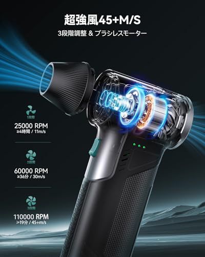 VANTURE POWER 電動エアダスター小型 209g 超軽量 強力ブロワー 110000RPM 超高速 充電式 5000mAh大容量バッテリー(最大240分連続使用)3段階風量調整 携帯便利 PC/キーボード掃除/洗車/空気入れ/おもち 2743e91a VANTURE POWER 電動エアダスター小型 209g 超軽量 強力ブロワー 110000RPM 超高速 充電式 5000mAh大容量バッテリー(最大240分連続使用)3段階風量調整 携帯便利 PC/キーボード掃除/洗車/空気入れ/おもち 2743e91a