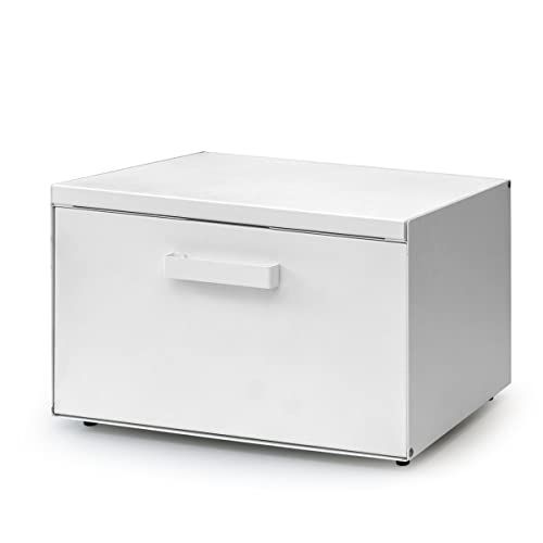 ottostyle.jp ブレッドケース ブレッドボックス 【ホワイト】 前・上扉も開閉可能 食パン 食品 コーヒー 調味料 保存 収納ボックス トースターラック スチール製 アジャスター脚 シンプル おしゃれ★m aa6186aa