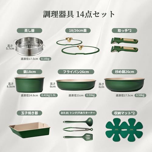 CAROTE カローテ フライパン セット 14点 食洗機対応 IH対応 ガス火対応 PFOAなどの有害物質不使用 3層コーティング 軽量 取っ手のとれる くっつきにくい 鍋セット 卵焼きフライパン 調理器具セット 洗いやすい 高級感 耐摩耗 cff11756 CAROTE カローテ フライパン セット 14点 食洗機対応 IH対応 ガス火対応 PFOAなどの有害物質不使用 3層コーティング 軽量 取っ手のとれる くっつきにくい 鍋セット 卵焼きフライパン 調理器具セット 洗いやすい 高級感 耐摩耗 cff11756