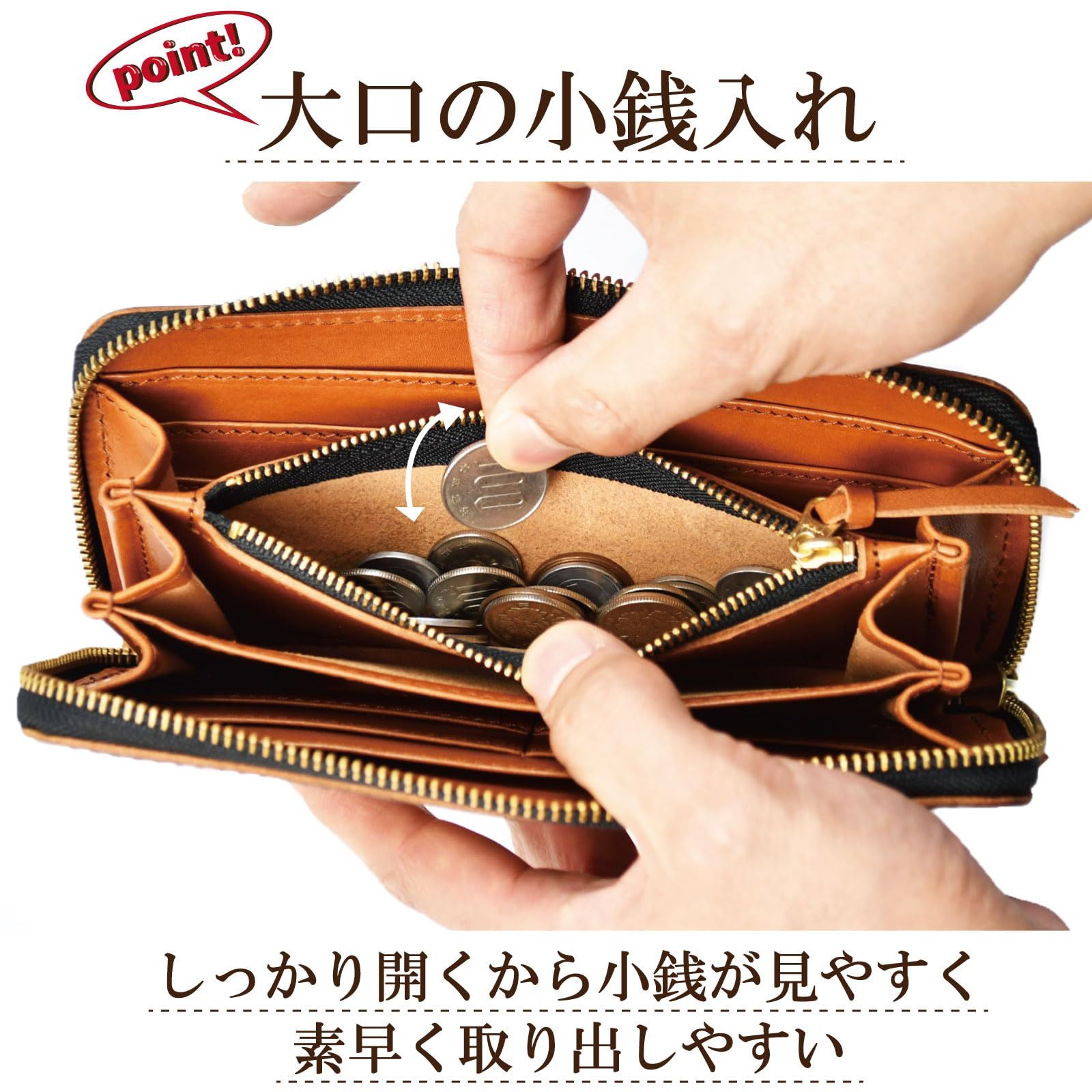 コデル atelierCODEL 長財布 ラウンドファスナー 栃木レザー メンズ 財布 本革 日本製 (ブラウン) [ブラウン]