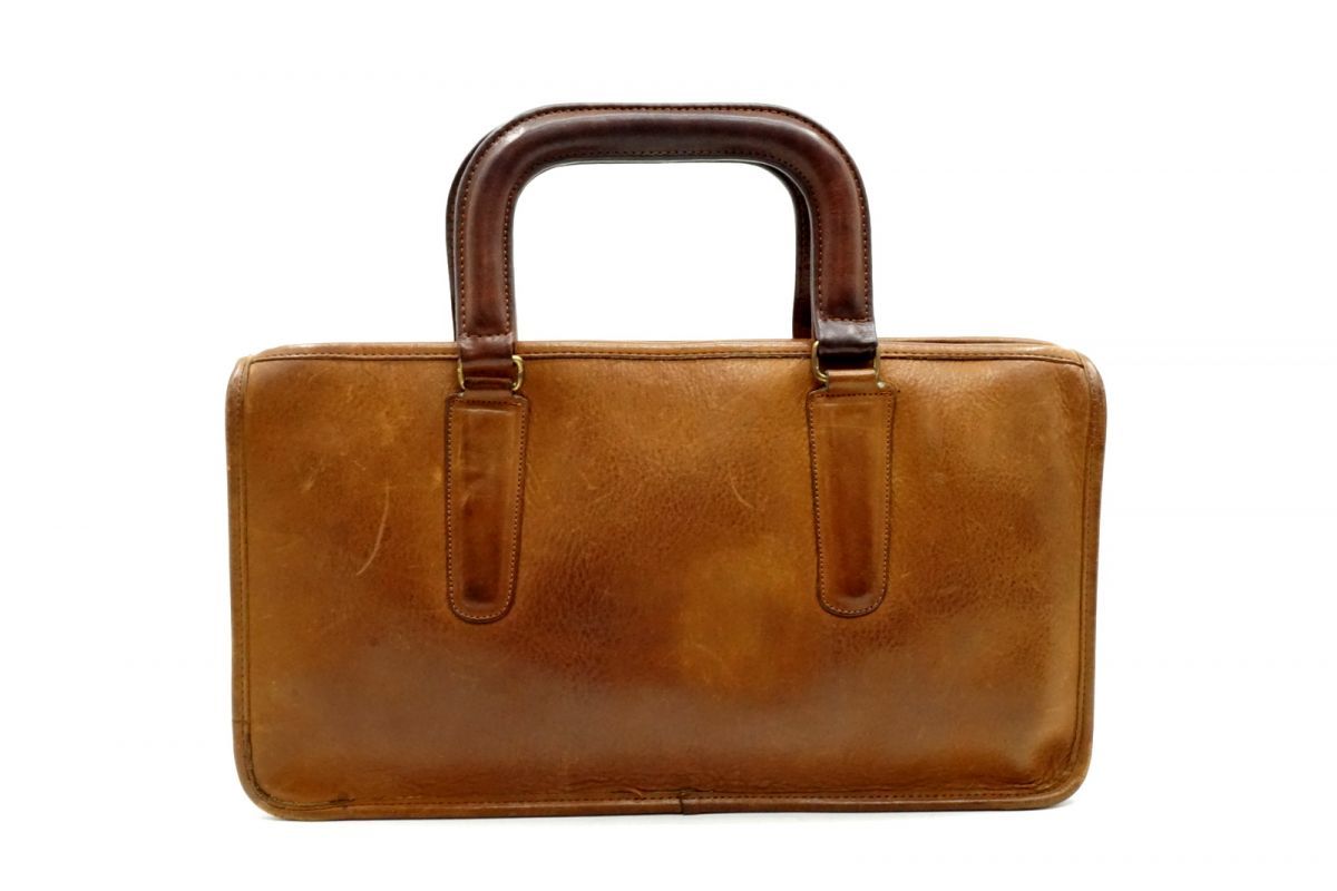 オールド コーチ ヴィンテージ 激レア 70年代 ハンドバッグ トート Made in NYC ボニー・カシン期 レザー 茶 ブラウン COACH 6748h